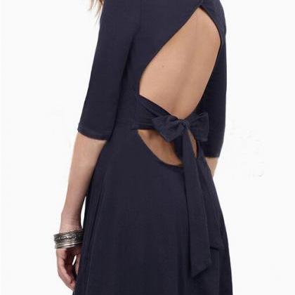 Low Collar Slim Fit Hollow Backless Dress