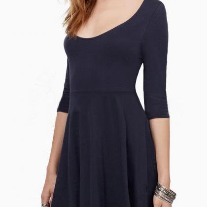 Low Collar Slim Fit Hollow Backless Dress