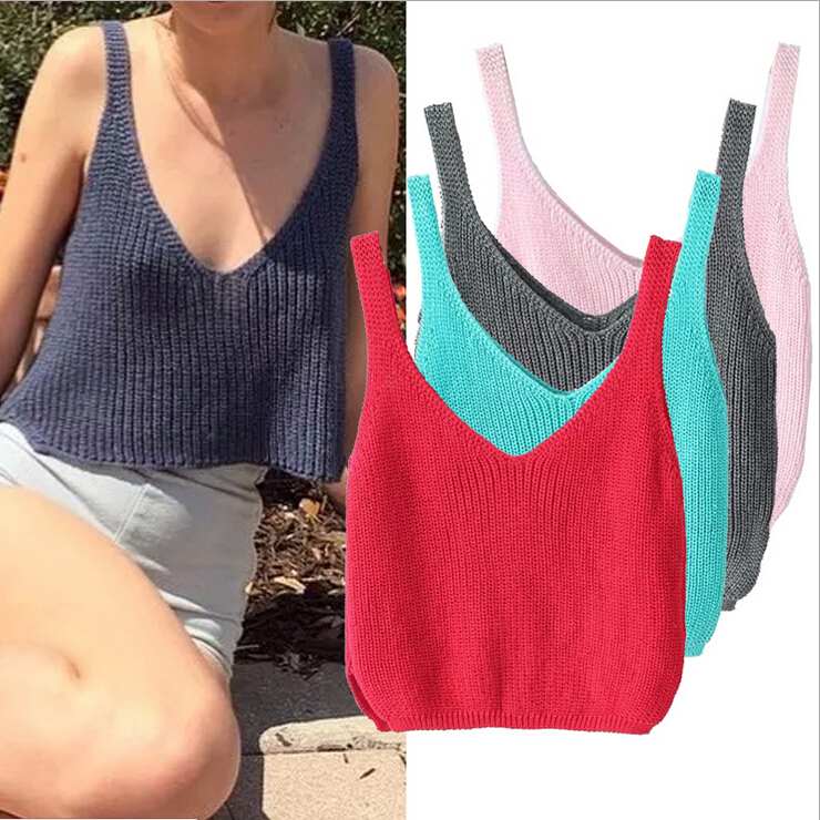 Colorful Knitted Crochet Vest Top on Luulla
