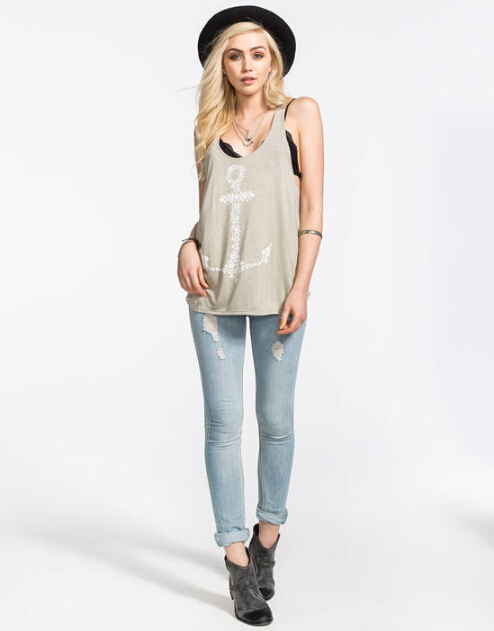 Women Round Neck Sexy Anchor Print Tanktop Camisole on Luulla