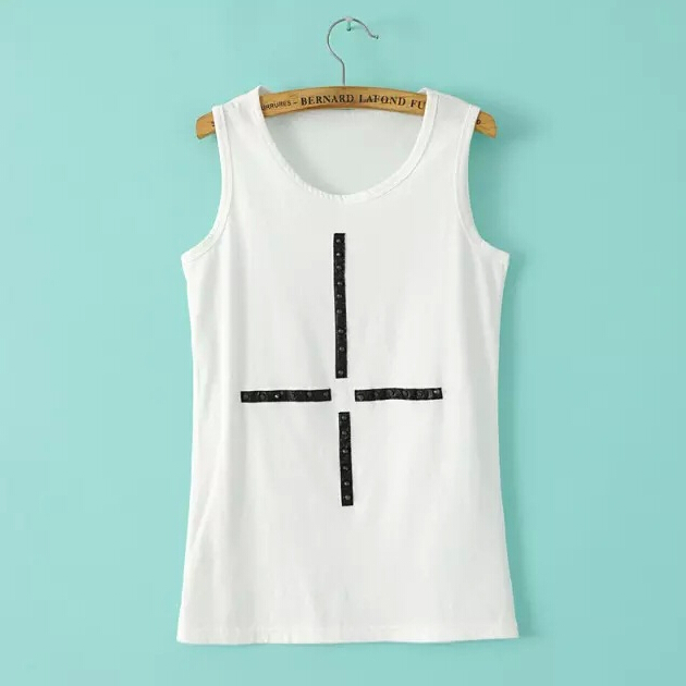Summer Contrast Color Cross Vest Top on Luulla