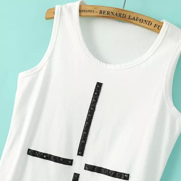 Summer Contrast Color Cross Vest Top on Luulla